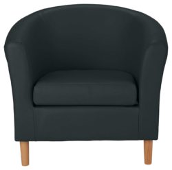 ColourMatch - Leather Effect Tub Chair - Jet Black